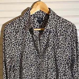 Talbots Wrinkle Resistant Size 12 Flecked Animal Print Blouse